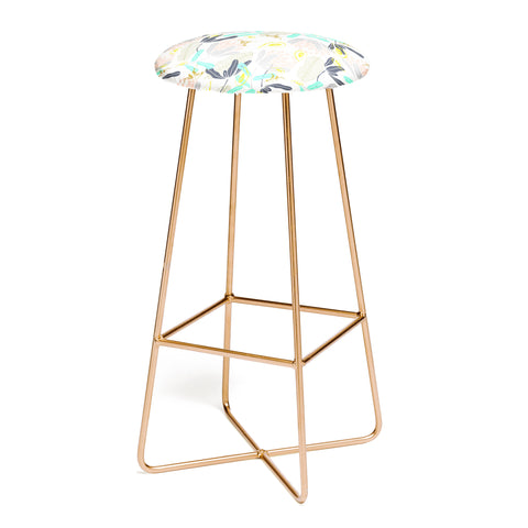 Marta Barragan Camarasa Gold Hummingbirds in Nature Bar Stool