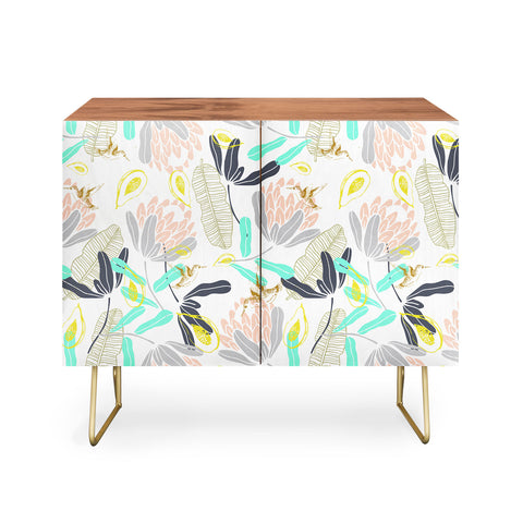 Marta Barragan Camarasa Gold Hummingbirds in Nature Credenza