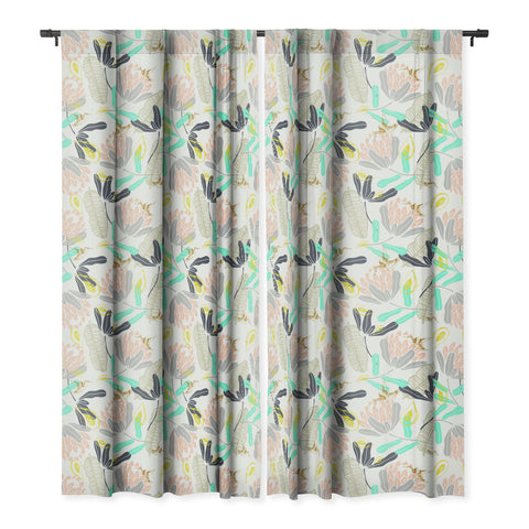 Marta Barragan Camarasa Gold Hummingbirds in Nature Blackout Window Curtain