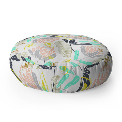 Marta Barragan Camarasa Gold Hummingbirds in Nature Floor Pillow Round