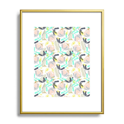 Marta Barragan Camarasa Gold Hummingbirds in Nature Metal Framed Art Print