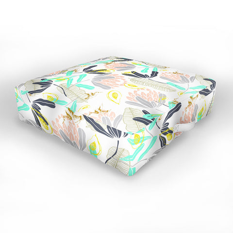 Marta Barragan Camarasa Gold Hummingbirds in Nature Outdoor Floor Cushion