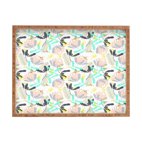 Marta Barragan Camarasa Gold Hummingbirds in Nature Rectangular Tray