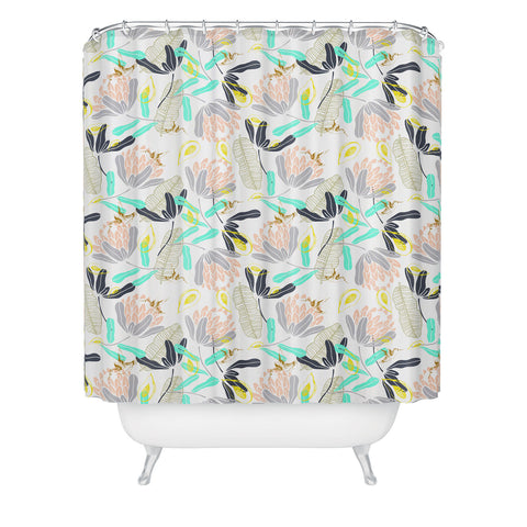 Marta Barragan Camarasa Gold Hummingbirds in Nature Shower Curtain