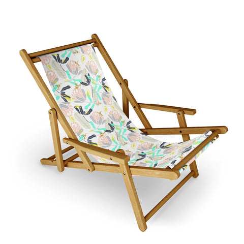Marta Barragan Camarasa Gold Hummingbirds in Nature Sling Chair