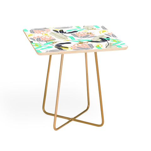 Marta Barragan Camarasa Gold Hummingbirds in Nature Side Table