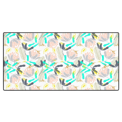 Marta Barragan Camarasa Gold Hummingbirds in Nature Desk Mat