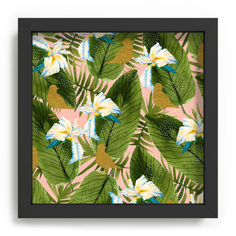 Marta Barragan Camarasa Golden birds in the rainforest Recessed Framing Square