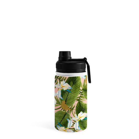Marta Barragan Camarasa Golden birds in the rainforest Water Bottle