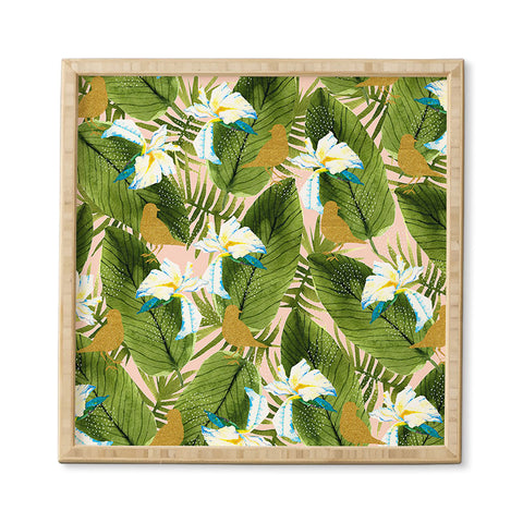 Marta Barragan Camarasa Golden birds in the rainforest Framed Wall Art
