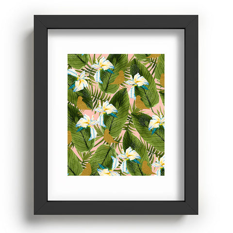 Marta Barragan Camarasa Golden birds in the rainforest Recessed Framing Rectangle
