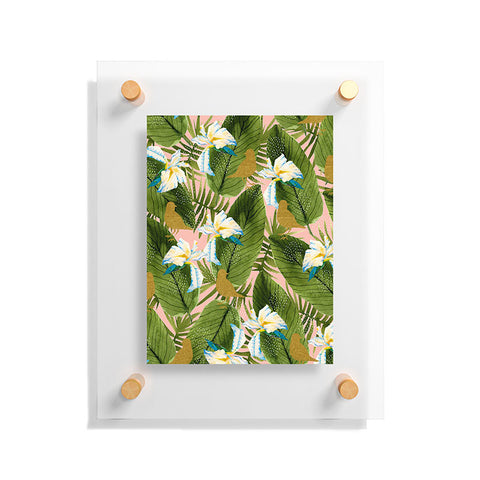 Marta Barragan Camarasa Golden birds in the rainforest Floating Acrylic Print