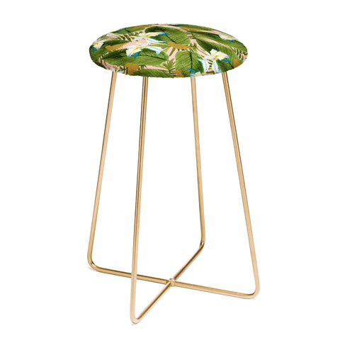 Marta Barragan Camarasa Golden birds in the rainforest Counter Stool