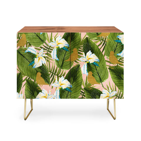 Marta Barragan Camarasa Golden birds in the rainforest Credenza