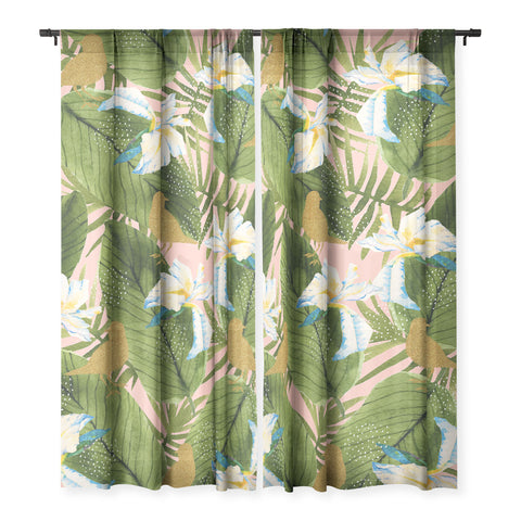 Marta Barragan Camarasa Golden birds in the rainforest Sheer Non Repeat