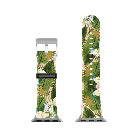 Marta Barragan Camarasa Golden birds in the rainforest Apple Watch Band