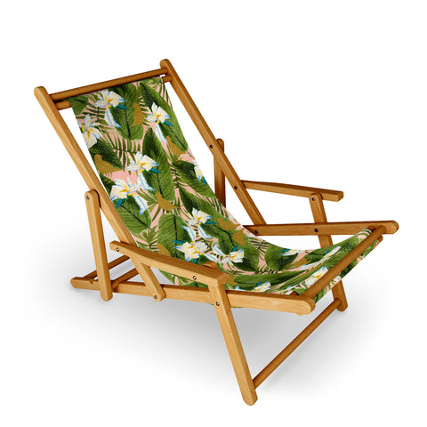 Marta Barragan Camarasa Golden birds in the rainforest Sling Chair