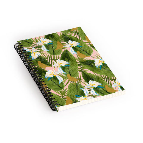 Marta Barragan Camarasa Golden birds in the rainforest Spiral Notebook