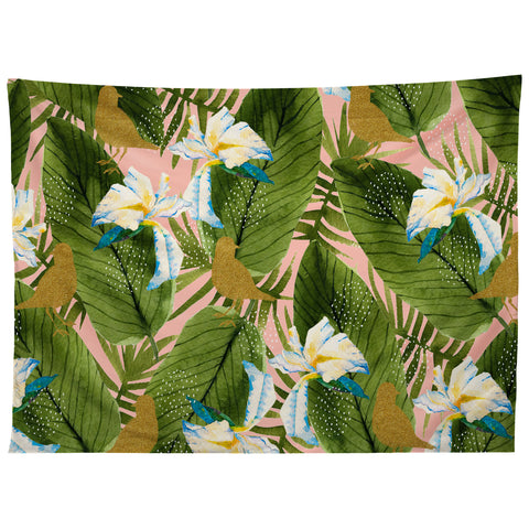 Marta Barragan Camarasa Golden birds in the rainforest Tapestry