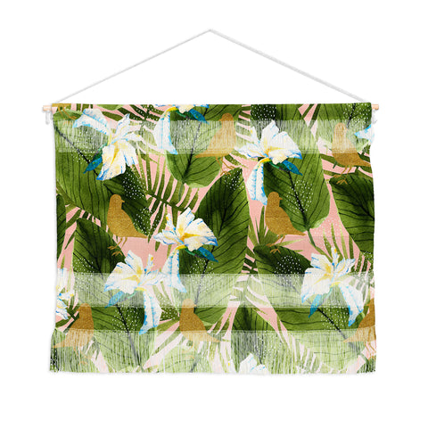 Marta Barragan Camarasa Golden birds in the rainforest Wall Hanging Landscape