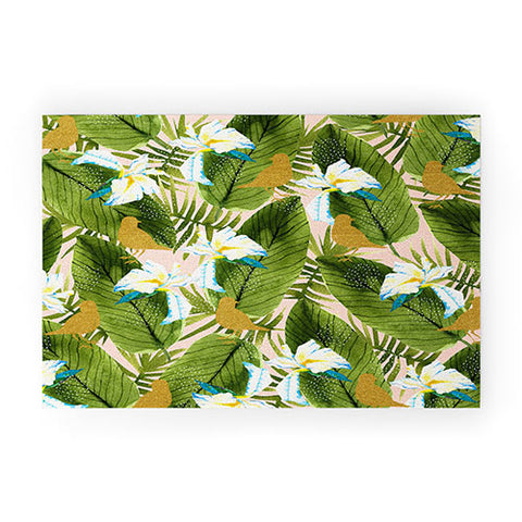Marta Barragan Camarasa Golden birds in the rainforest Welcome Mat