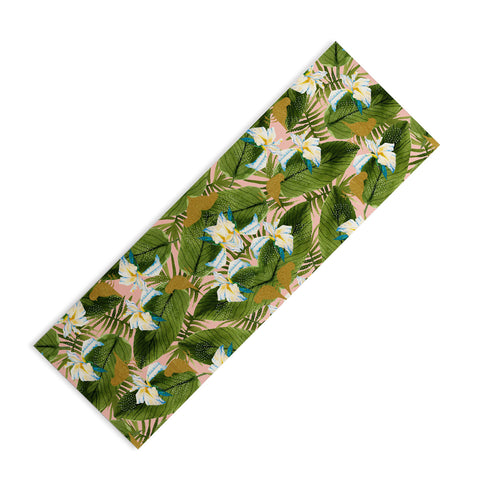 Marta Barragan Camarasa Golden birds in the rainforest Yoga Mat