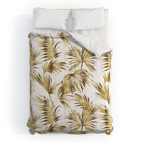 Marta Barragan Camarasa Golden palms Comforter