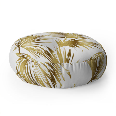 Marta Barragan Camarasa Golden palms Floor Pillow Round