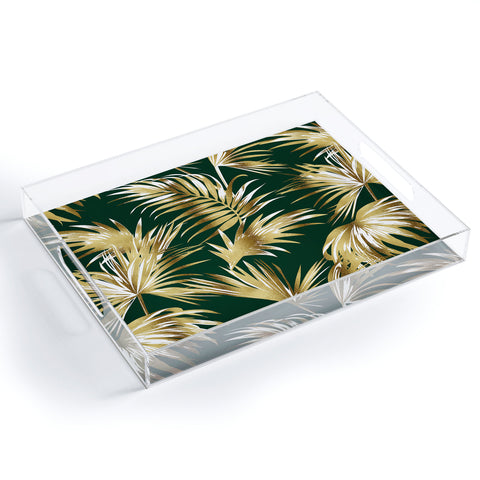 Marta Barragan Camarasa Golden palms II Acrylic Tray