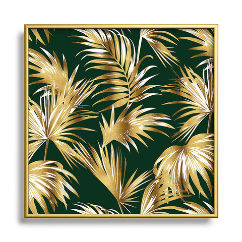 Marta Barragan Camarasa Golden palms II Square Metal Framed Art Print