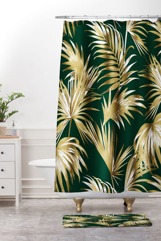 Marta Barragan Camarasa Golden palms II Shower Curtain And Mat