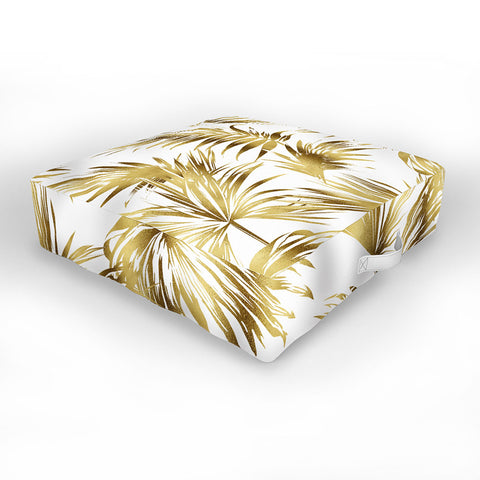 Marta Barragan Camarasa Golden palms Outdoor Floor Cushion