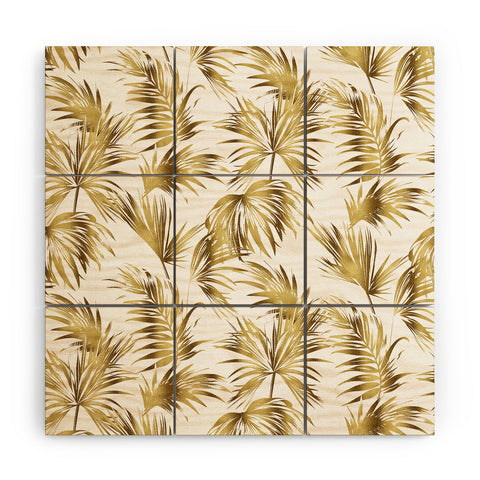 Marta Barragan Camarasa Golden palms Wood Wall Mural