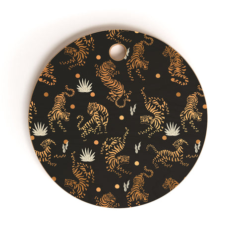 Marta Barragan Camarasa Golden tigers Cutting Board Round