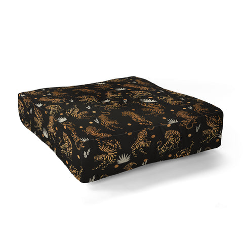 Marta Barragan Camarasa Golden tigers Floor Pillow Square