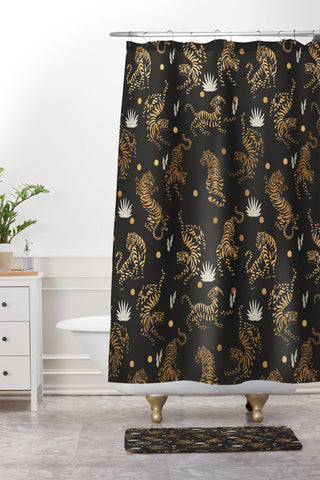 Marta Barragan Camarasa Golden tigers Shower Curtain And Mat