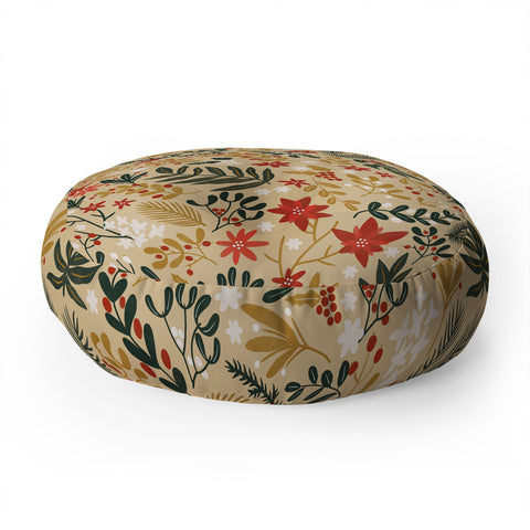 Marta Barragan Camarasa Happy holidays nature Floor Pillow Round