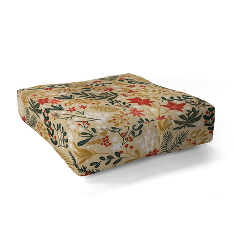 Marta Barragan Camarasa Happy holidays nature Floor Pillow Square