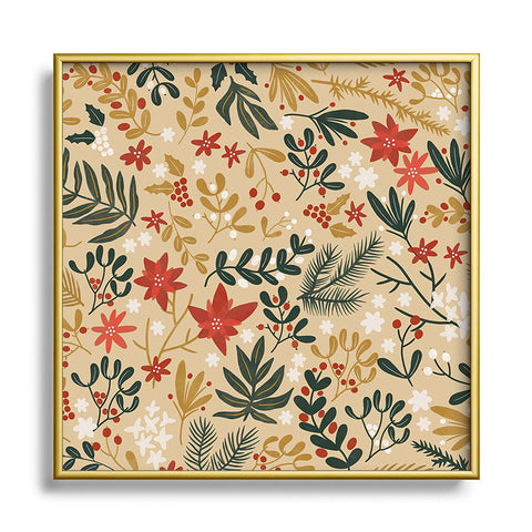 Marta Barragan Camarasa Happy holidays nature Square Metal Framed Art Print