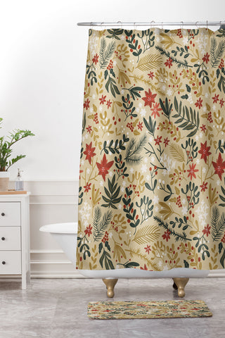 Marta Barragan Camarasa Happy holidays nature Shower Curtain And Mat
