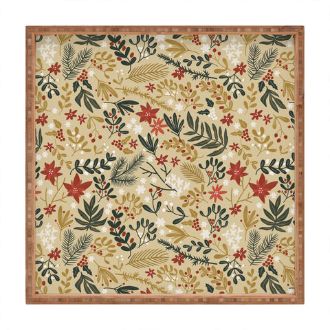 Marta Barragan Camarasa Happy holidays nature Square Tray