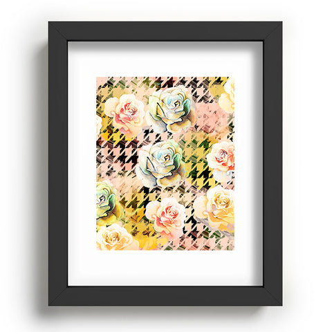 Marta Barragan Camarasa Houndstooth and flowers Recessed Framing Rectangle