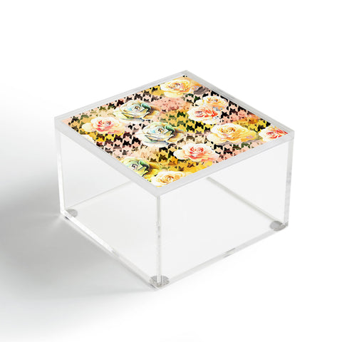 Marta Barragan Camarasa Houndstooth and flowers Acrylic Box