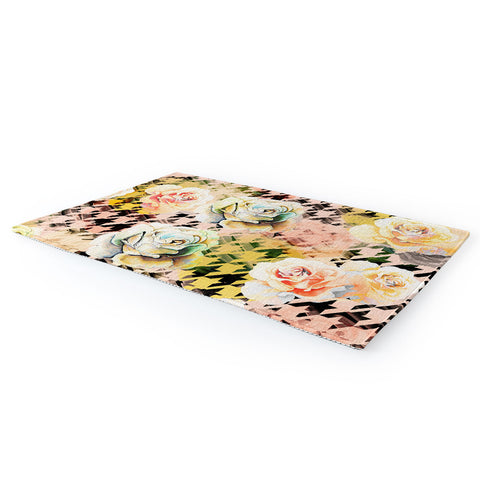 Marta Barragan Camarasa Houndstooth and flowers Area Rug