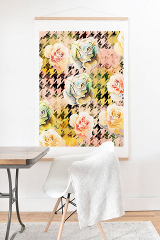 Marta Barragan Camarasa Houndstooth and flowers Art Print And Hanger
