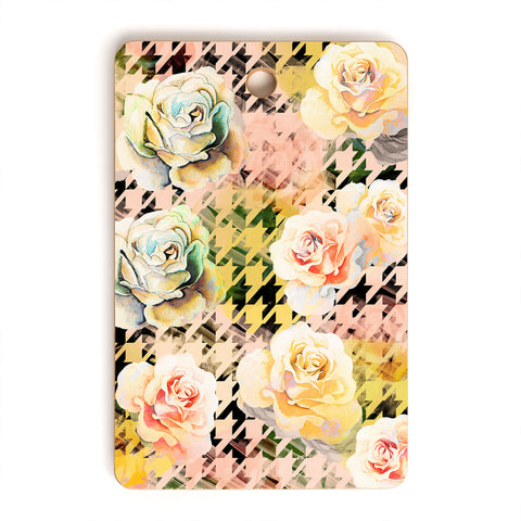 Marta Barragan Camarasa Houndstooth and flowers Cutting Board Rectangle