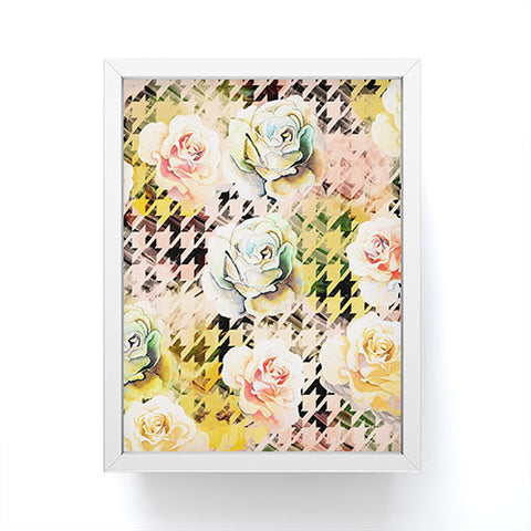 Marta Barragan Camarasa Houndstooth and flowers Framed Mini Art Print