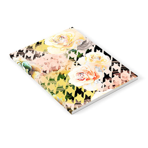 Marta Barragan Camarasa Houndstooth and flowers Notebook