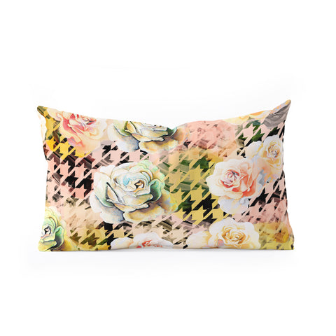 Marta Barragan Camarasa Houndstooth and flowers Oblong Throw Pillow