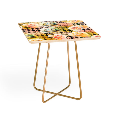 Marta Barragan Camarasa Houndstooth and flowers Side Table